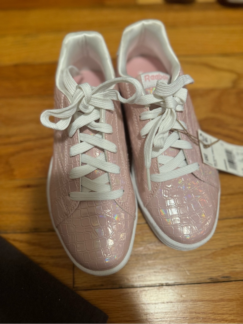 NWT Reebok Royal Complete CLN 2 Pink Iridescent Croc Sneaker GW2655 Size 3.5